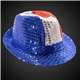 Patriotic Sequin LED Fedora (Imprintable Bands Available)