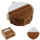 Acacia Wood Marble Coaster Set