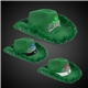 Green Light Up Cowboy Hat w / Tiara and Feather
