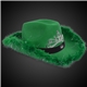 Green Light Up Cowboy Hat w / Tiara and Feather
