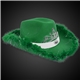 Green Light Up Cowboy Hat w / Tiara and Feather