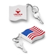 Patriotic American Flag Shape Stress Ball Keychain