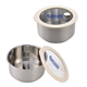 Prima 38 oz Microwaveable Stainless Steel Bowl With Vented Glass Lid