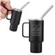 2 oz Mini Stainless Steel Tumbler With Straw