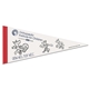 8 x 18 Classic White Felt Pennant - With 1 sewn Strip