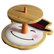 Snowman Bamboo 2- Tiered Serving Stand