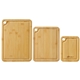 3Pc Bamboo Cutting Serving Board Set with hanging holes