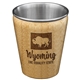 Wyoming State Bamboo and Stainless Steel Shot Glass