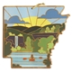 Arkansas State Shaped Serving and Cutting Board with Artwork by Summer Stokes