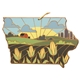 Iowa State Shaped Serving and Cutting Board with Artwork by Summer Stokes