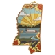 Mississippi State Shaped Serving and Cutting Board with Artwork by Summer Stokes