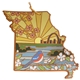 Missouri State Shaped Serving and Cutting Board with Artwork by Summer Stokes