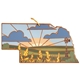 Nebraska State Shaped Serving and Cutting Board with Artwork by Summer Stokes