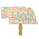 Nebraska State Shape Hand Fan Full Color (1 Side)