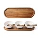 Sullivan Melamine Bowl Set With Acacia Wood Holder
