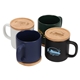 Dalton 12 oz Ceramic Mug w / Bamboo Lid / Coaster