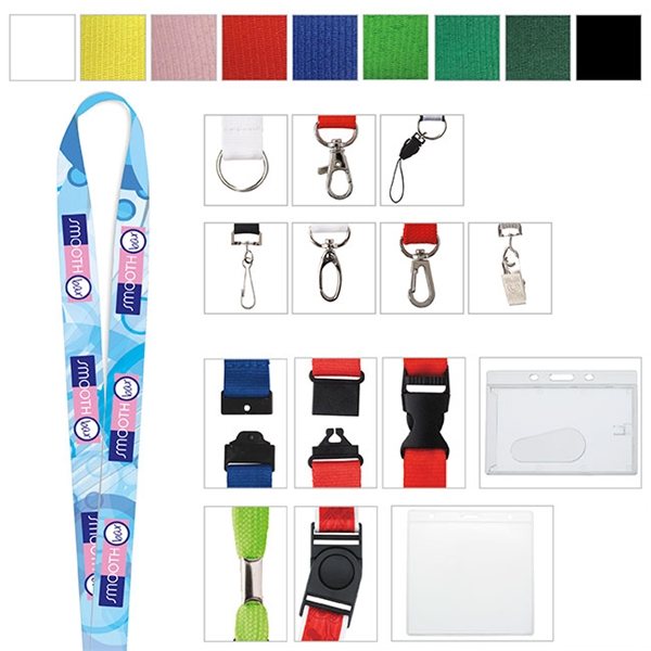 3/4 Polyester 4 Color Lanyard