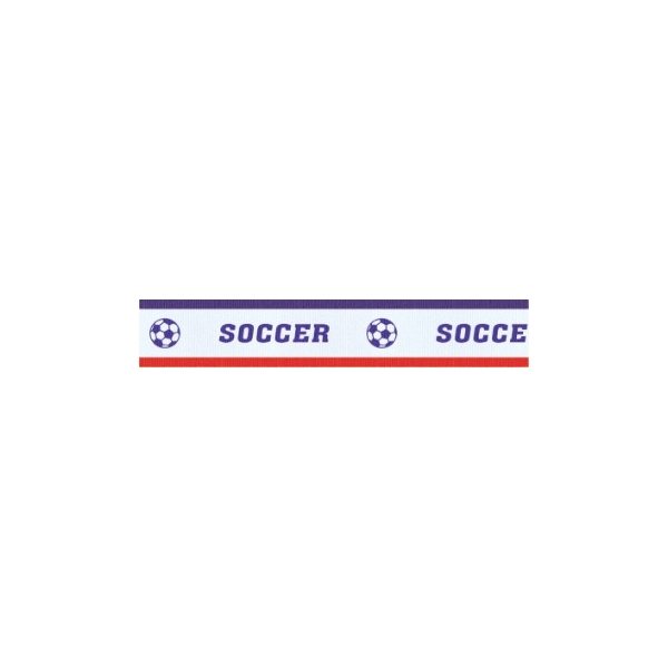Soccer V Neck Ribbon with Clip, 7/8 wide