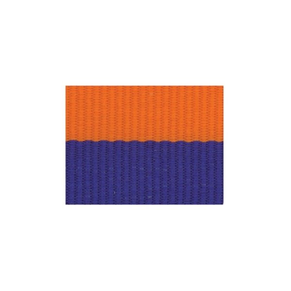 Blue / Orange V Neck Ribbon with Clip, 7/8 wide