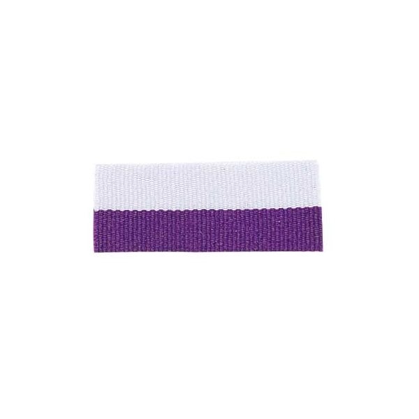Purple / White V Neck Ribbon with Clip, 7/8 wide