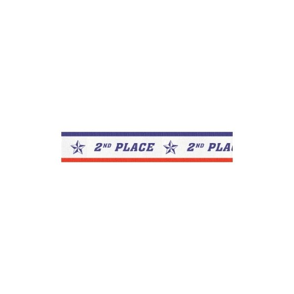 2nd Place V Neck Ribbon with Clip, 7/8 wide