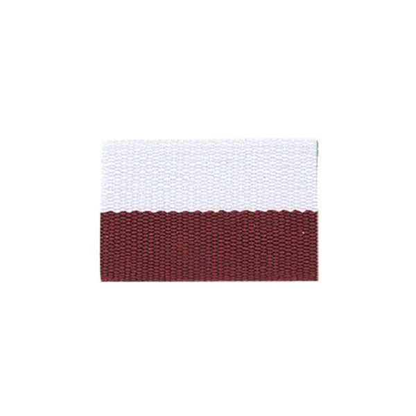 Maroon / White V Neck Ribbon with Clip, 7/8 wide