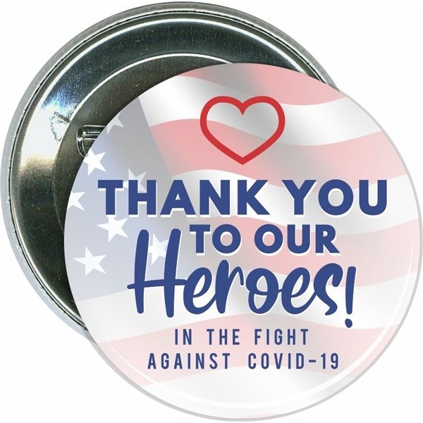 Thank you Heroes, COVID -19, Coronavirus Button