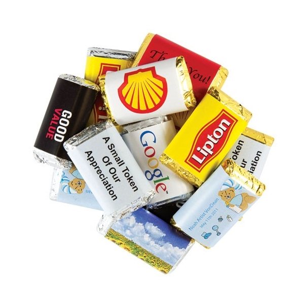 1/3 oz. Custom Wrapper Bars with Custom Chocolate 1-4 Color