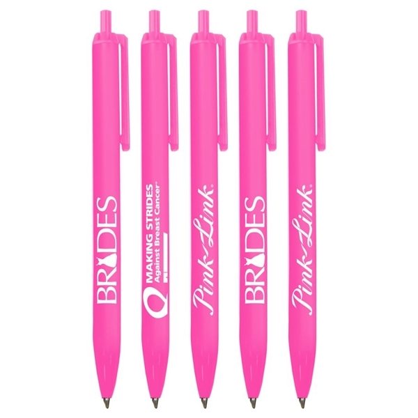 Closeout Breast Cancer Awareness Pink Colored Ballpoint Click Pens