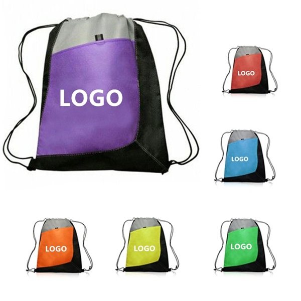 Non - Woven Drawstring Backpacks With Front Pocket