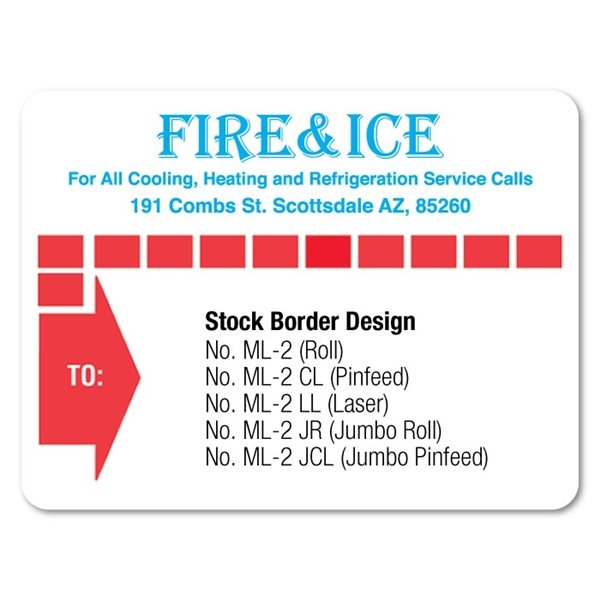 Stock Mailing Label w / Broken Arrow - Roll