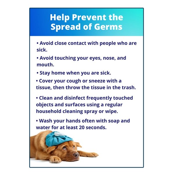 Help Prevent the Spread of Germs Square Corner Label (8x10)