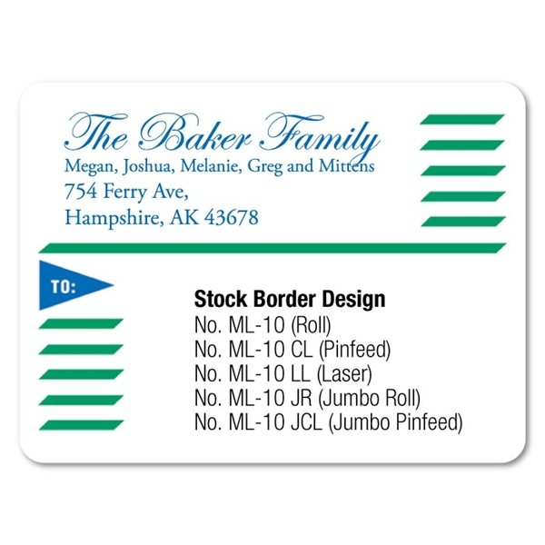 Stock Mailing Label w / Lines Triangle - Roll