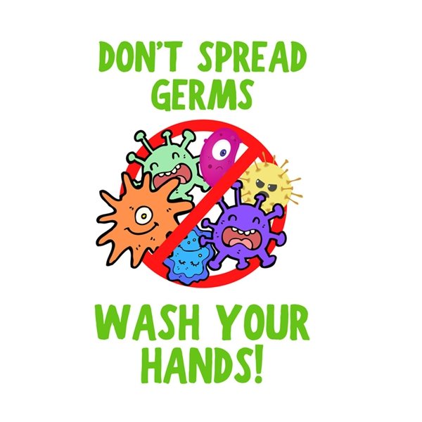 Dont Spread Germs Square Corner Label