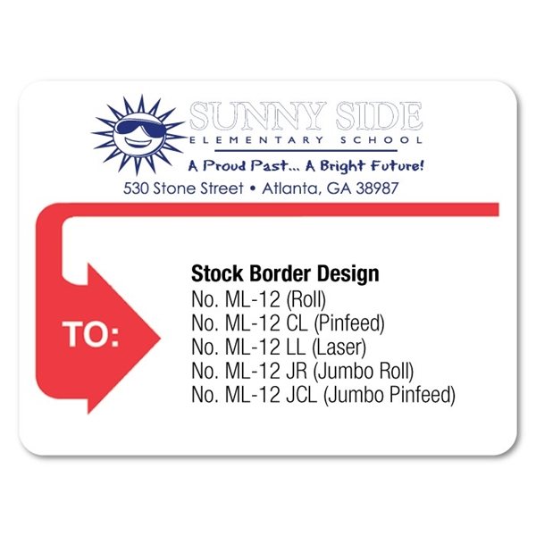 Stock Mailing Label w / Large Arrow - Jumbo Roll