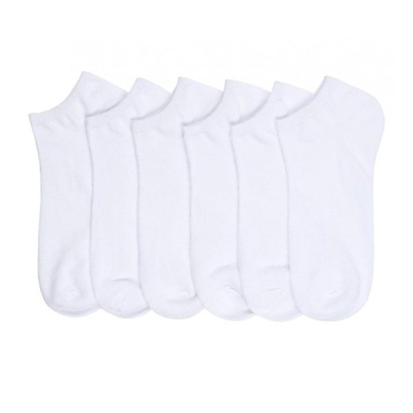 Adult Unisex White Lightweight No Show Socks - Size 9-11