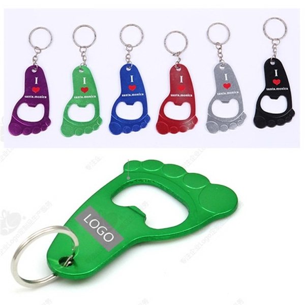 Foot Shaped Bottle Opener With Keychain