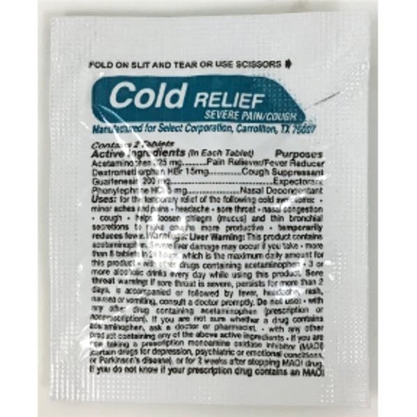 Cold Relief Severe Pain Cough - Two - Tablet Packet