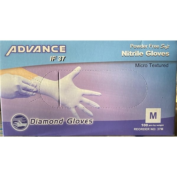 Diamond Advance If 37 Exam - 4 Mil Small White Nitrile Disposable Gloves