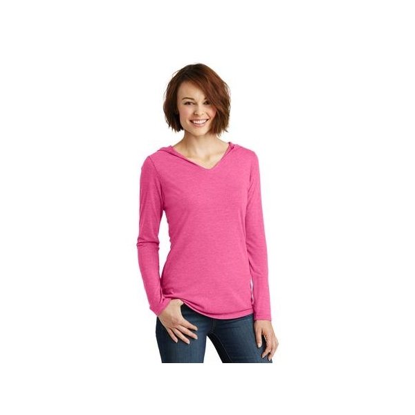District Womens Perfect Tri Long Sleeve Hoodie. DM139L