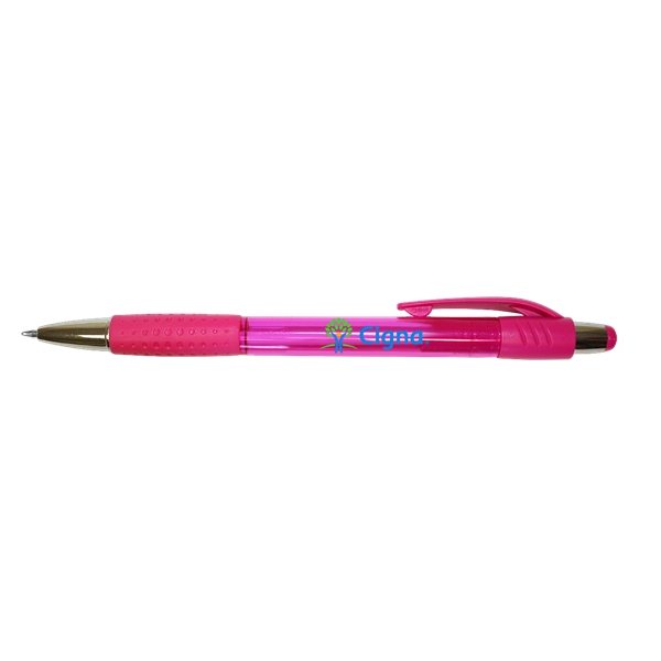 Mardi Gras Grip Pen, Blue Ink - Full Color Digital