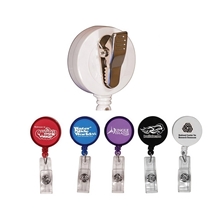Round Retractable Badge Holder w / Alligator Clip