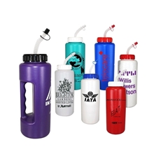 32 oz Grip Bottle with Flexible Straw