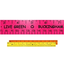 12 Fluorescent Wood Ruler - English Metric Scale