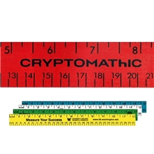 12 Enamel Wood Ruler - English Metric Scale