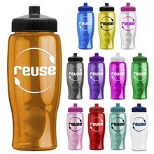 Poly - pure - 27 oz Transparent Bottle With Push Pull Lid