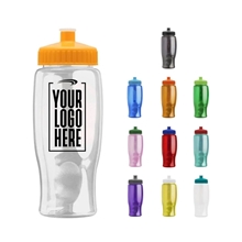 Poly - Pure - 27 oz Transparent Bottle With Push Pull Lid