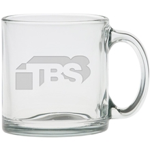 13 oz Clear Glass Coffee Mug - Deep Etched