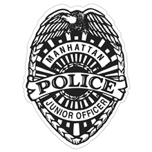 Badge Sticker on Roll Police 2 3/8 x 3 1/16 White Gloss Paper Roll of 1000