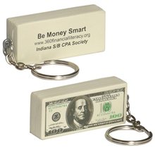 100 Bill Key Chain - Stress Reliever